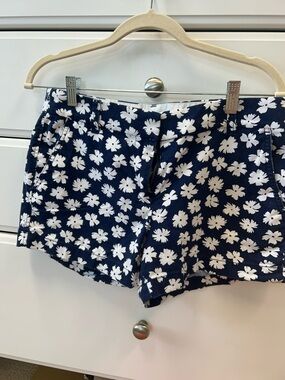 J. Crew Navy and White Floral Cotton Shorts